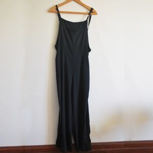 Vintage Overall Jumpsuit Wide Leg Black Size 8 M
